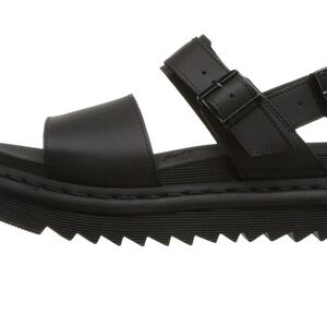 Dr. Martens Voss Black Strappy Buckle Sandals Women’s Synthetic Rubber